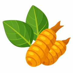 Two Carrots with Green Leaves