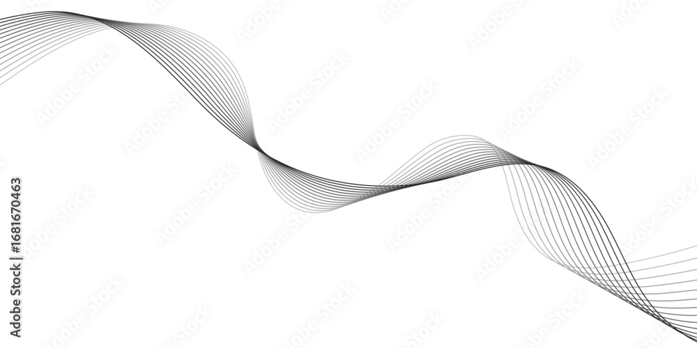 Poster abstract wave lines dynamic flowing colorful light isolated background. illustration design element 