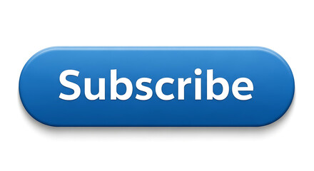Subscribe button on white background, blue subscribe button with shadow is ideal for subscribing to something. Subscribe now with this graphic element, perfect for newsletter subscription,