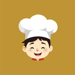 Smiling Chef's Face Cartoon
