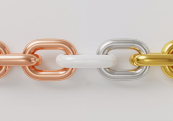 Obraz premium Interconnected Metal Chains A Symbol of Strength and Linked Together