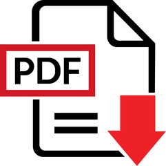 PDF file format icons . PDF file download symbols. Format for texts, images, vector images, videos, interactive forms, Vector illustration !