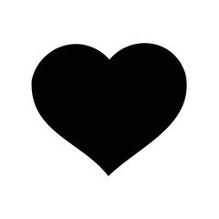 A Classic Black Heart Shape Isolated on a White Background, Symbolizing Love, Romance, and Affection - A Simple Yet Powerful Icon for Various Designs and Projects