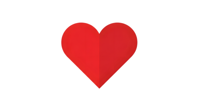 Red heart shape isolated on transparent background, a symbol of love, romance, and passion, perfect for valentines day cards, wedding invitations, and romantic designs