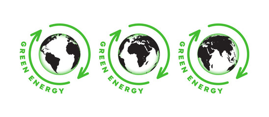 Green energy saving signs. Green Energy concept