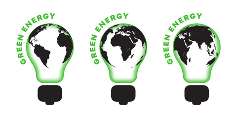 Renewable green energy saving signs