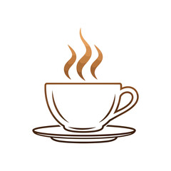 Obraz premium Steaming coffee cup and saucer icon hot beverage refreshment drink aroma