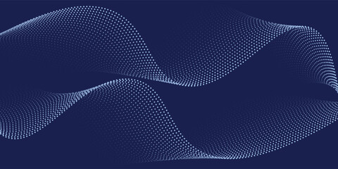 Abstract blue gradient background with shining lines waves. Minimalist background for banner, poster, Eps10