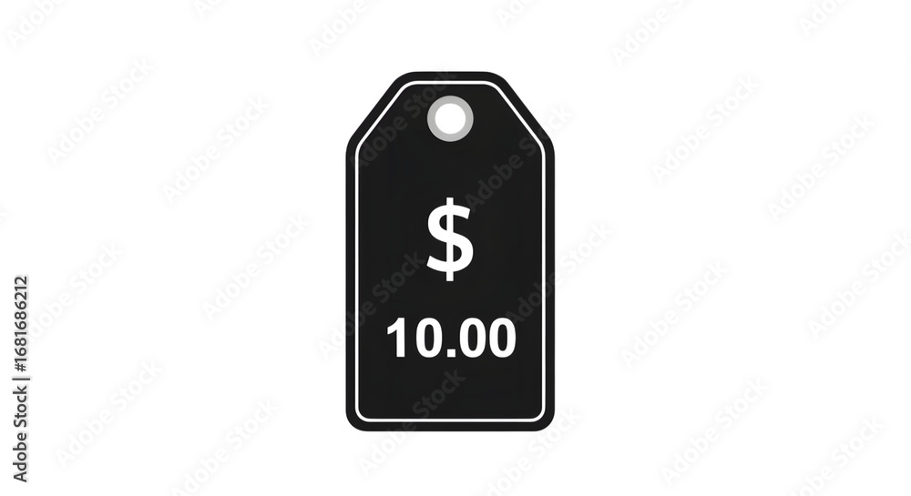 Poster price tag with dollar symbol isolated on transparent background, a simple and minimal vector illustr