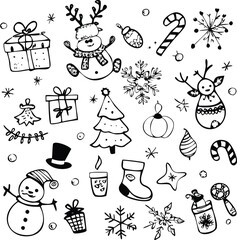  Christmas Festive Icon, Santa Hats, Christmas Tree File,Sunflakes
