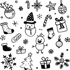  Christmas Festive Icon, Santa Hats, Christmas Tree File,Sunflakes