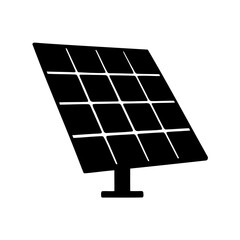 Black solar panel standing alone as alternative, clean and renewable energy