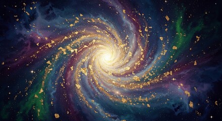 Obraz premium Cosmic Swirl - A Vibrant Spiral Galaxy in Space.