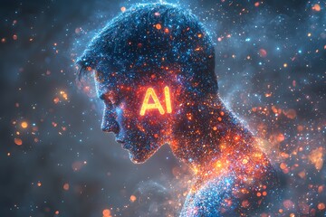 The Fusion of Mind and Machine: A captivating visual narrative portraying the integration of artificial intelligence into the human consciousness.