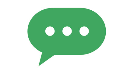 Fototapeta premium Green chat bubble icon with three dots message indicator communication symbol