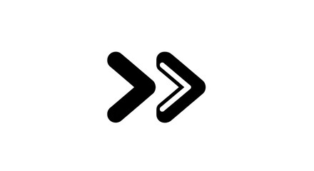Double right arrow icon isolated on transparent background for navigation, direction, and next step indication in web design and user interface elements