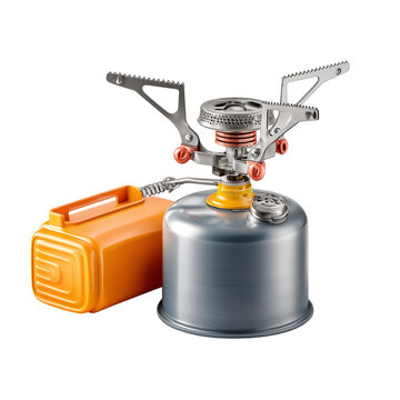 Portable camping stove with fuel canister ready for outdoor adventures and cooking