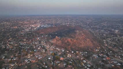 Serowe village aerial views in Central Botswana, Africa