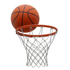 Basketball in Mid-Swish – Symbol of Success, Precision, and Athletic Triumph