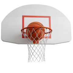Basketball in Mid-Swish – Symbol of Success, Precision, and Athletic Triumph