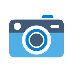 Vector art of blue camera icon, symbolizing photography, memories, and visual storytelling, ideal for graphic design and creative projects