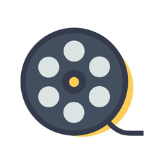 Vector art of film reel with a modern and colorful design, perfect for representing movies, cinema, video, and entertainment