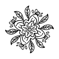Vector art of floral vector illustration featuring a beautiful flower design with intricate details and elegant botanical elements