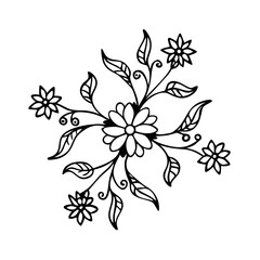 Vector art of floral vector illustration showcasing a delicate flower design with intricate details and elegant botanical elements