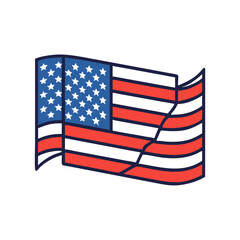 Vector art of waving american flag with stars and stripes
