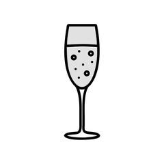 Vector art of elegant champagne glass, perfect for celebrations, weddings, or any festive occasion with a touch of luxury