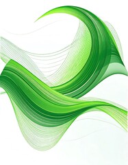 Abstract flowing green lines