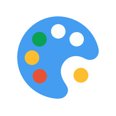 Vector art of a simple and colorful paint palette, perfect for art, design, and creative projects