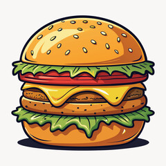 Hamburger Graphic Illustration
