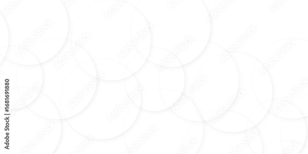 Poster abstract white gradient circle pattern of 3d bubbles background template. abstract white modern tran