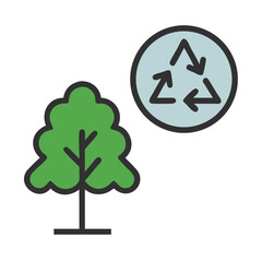 Illustration of a tree with a recycle symbol on a