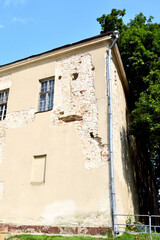 Part of a destroyed brick wall of an old building