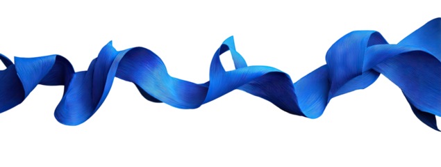 Abstract swirling blue ribbon
