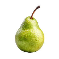 Fresh ripe pear with water droplets isolated on a clean background for healthy eating concepts