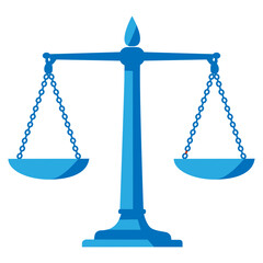 Balance symbol representing justice and fairness in a legal context displayed on a white background in a simple and modern design