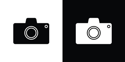 Camera icons, simple illustration graphic doodle black design