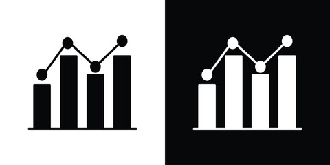 Chart icons, simple illustration graphic doodle black design