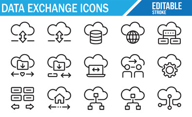 Network and Server Sync Icons for Cloud Computing Solutions