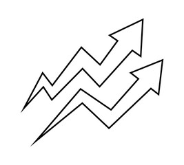 Hand-drawn upward-trending arrows symbolizing growth and progress