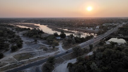 Thamalakane river in Maun, Botswana, Africa