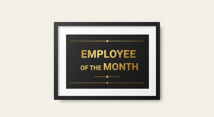 Framed 'Employee of the Month' award certificate.
