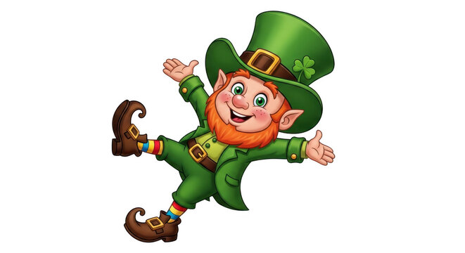 Joyful leprechaun dancing in celebration of irish culture and st patricks day
