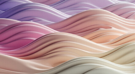 Obraz premium Elegant Pastel Waves Abstract Fluid Design