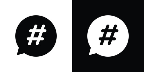 Obraz premium Hashtag icons, simple illustration graphic doodle black design