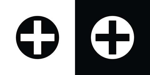 Hospital sign icons, simple illustration graphic doodle black design