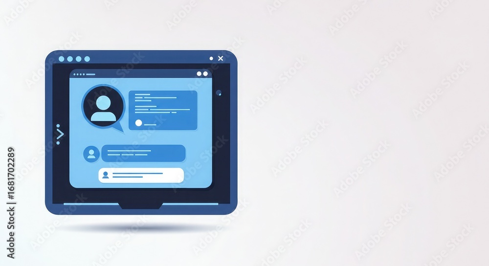 Fototapete tablet displaying a chat interface with user profile and message bubbles.